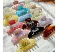 Fermaglio per capelli grande con nome personalizzato, fermagli per capelli con perle di strass, regalo per proposta di damigella d'onore, accessorio per matrimonio (senza personalizzazione)