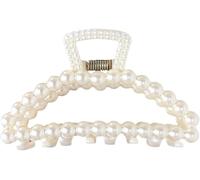 Fermaglio per capelli grandi con perle bianche, per capelli spessi, per ragazze, grandi fermagli per capelli sottili, perle finte, clip e fermagli per capelli