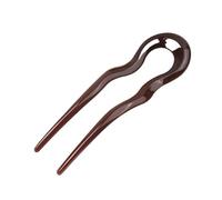 Fermaglio per capelli in acetato, a forma di U, con motivo a forma di polpette (caffè)