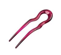 Fermaglio per capelli in acetato, a forma di U, con motivo a forma di polpette (rosso rosa)
