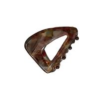 Fermaglio per capelli in acetato, triangolare, francese, blu marrone | Piccolo fermaglio per capelli francese in acetato, per coda di cavallo, acconciature raccolte per tutto il giorno