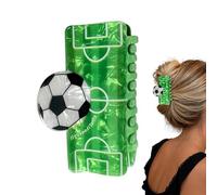 Fermaglio per capelli in acrilico, a tema calcio, antiscivolo, presa forte, colore vivace, accessorio per capelli per donne e ragazze, stile casual, accessorio decorativo per viaggi, scuola, concerti