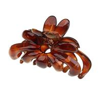 Fermaglio per capelli in acrilico dal design semplice, splendido colore floreale, accessorio marrone