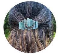 Fermaglio per capelli in amazzonite celtica con cristalli, stile bohémien, per capelli lunghi, accessori per capelli irlandesi, regalo per la festa della mamma