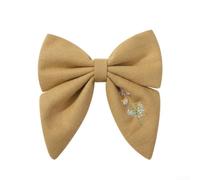 Fermaglio per capelli in cotone e lino, fatto a mano, con ricamo floreale, accessorio per capelli per donne e ragazze, da indossare tutti i giorni, elegante e leggero, spilla 01-07 (04)