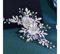 Fermaglio per capelli in lega con fiore e strass, accessorio per capelli da sposa, damigelle d'onore, Hp780