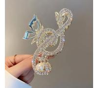 Fermaglio per capelli in lega d'oro, con design con perle d'acqua e diamanti, per donne e ragazze, da indossare tutti i giorni, feste, cosplay, trecce, code di cavallo e mezza (1)