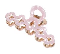 Fermaglio per capelli in metallo, 10,2 cm, forte tenuta, fiore cavo, design francese, accessori per capelli in acetato, per donne e ragazze, rosa