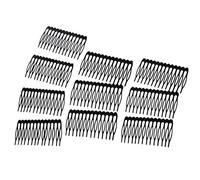 Fermaglio per capelli in metallo a 14 denti, 7,5 x 4 cm, 10 pezzi, nero