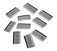 Fermaglio per capelli in metallo a 14 denti, 7,5 x 4 cm, 10 pezzi, nero