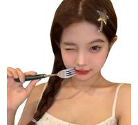 Fermaglio per capelli in metallo per ragazze adolescenti con stella lucente / fiocco forcine per capelli a becco d'anatra fermagli per capelli per donne frangia laterale