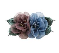 Fermaglio per capelli in organza con fiore per donne, elegante fermaglio per capelli in tessuto, accessori per capelli per coda di cavallo
