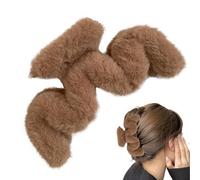 Fermaglio per capelli in peluche | Artiglio di forma ondulata in peluche, accessori per donne e ragazze, grandi clip | uso quotidiano sottile/medio, carino.