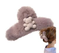 Fermaglio per capelli in peluche - Artiglio per peli di animali pelosi, molletta per capelli a forma di orso riutilizzabile con design morbido in peluche, ideale per donne, ragazze, amici, regali di c