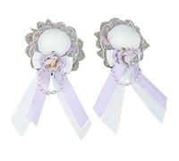 Fermaglio per capelli in pizzo gotico con perle fatte a mano viola rosa bianca clip per capelli fiocco fiocco clip anime cosplay accessori per capelli fiocco in pizzo clip per capelli