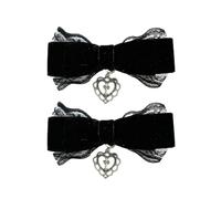 Fermaglio per capelli in pizzo per donne con ciondolo incrociato a forma di cuore clip per capelli clip laterale 2000s cameriera fiocchi per capelli ornamento modellante