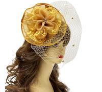 Fermaglio per capelli in pizzo retrò con fiori e perle incastonate extra large per feste in maschera