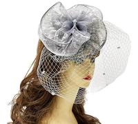 Fermaglio per capelli in pizzo retrò con fiori e perle incastonate extra large per feste in maschera