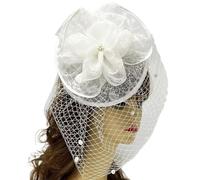 Fermaglio per capelli in pizzo retrò con fiori e perle incastonate extra large per feste in maschera