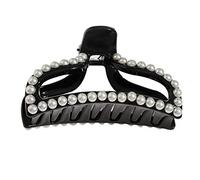 Fermaglio per capelli in plastica con perle, per donne e ragazze, accessorio per parrucchiere, colore nero, tipo 3, stile 8