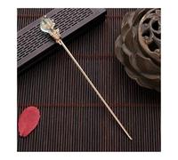 Fermaglio per capelli in stile cinese vintage Hanfu, forcina per capelli da donna in metallo smaltato (cristallo blu dorato)