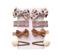 Fermaglio per capelli in tessuto, 8 pezzi, fiocco floreale marrone perla carino clip per capelli, accessorio per capelli dolce colorato B