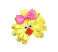 Fermaglio per capelli in tessuto a forma di pollo/coniglietti pasquali, per bambini e ragazzi, con design a fiocco, aggiunge un tocco festivo per vari Ou