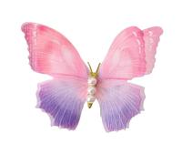 Fermaglio per capelli in tulle con perle artificiali, ali sfumate in diversi colori, ideali per matrimoni o uso quotidiano, design leggero (viola cipria)
