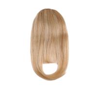 Fermaglio per capelli in veri capelli umani con tempie, per donne, arioso, piatto, allungamento pulito per l'uso quotidiano (Golden Blonde)