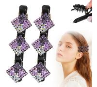 Fermaglio per capelli intrecciato con pietra di cristallo scintillante, nuova forma scintillante da donna, clip per capelli corti a becco d'anatra, accessori per capelli da donna e ragazza