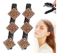 Fermaglio per capelli intrecciato con pietra di cristallo scintillante, nuova forma scintillante da donna, clip per capelli corti a becco d'anatra, accessori per capelli con pietra di cristallo