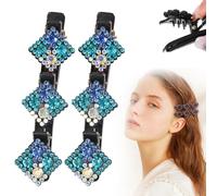 Fermaglio per capelli intrecciato con pietra di cristallo scintillante, nuova forma scintillante da donna, fermaglio per capelli corto, a becco d'anatra, accessori per capelli da donna e ragazza