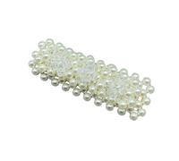 Fermaglio per capelli intrecciato retrò a un carattere, semplice clip per frangia laterale temperamento - bianco