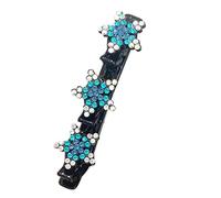 Fermaglio per capelli intrecciato scintillante per donne con pietre di cristallo cinque fiori a forma di 3 piccole clip