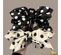Fermaglio per capelli mini a fiocco con pois alla moda, fermaglio con presa forte, adatto per vari stili di capelli e look quotidiani, accessori da spiaggia Tagli Unica,2 pezzi,pois bianchi,Pois neriG