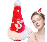 Fermaglio per capelli natalizi - Fermaglio di perle a forma di cappello di Babbo Natale, per capelli per feste | perfetti per feste a tema, riunioni di famiglia, eventi scolastici