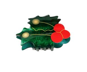 Fermaglio per capelli natalizio da donna, accessorio per artiglio festivo con chiusura dei denti, scelta stile per la raccolta festiva Fermaglio per artiglio festivo Accessorio per capelli
