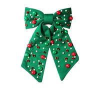 Fermaglio per capelli natalizio, Forcina con strass e perle, Mollette acconciature da donna, Caratteristica dal design scintillante, Clip facile indossare, Accessorio alla, 6,69x7,48 pollici