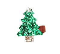 Fermaglio per capelli per bambini, con glitter glitterati, clip per capelli con cartone animato, simpatico albero di Natale, cappello e biscotto