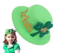 Fermaglio per capelli per cappello trifoglio, Fermaglio per capelli trifoglio - per capelli Fermaglio per capelli verde a forma di cappello Lucky Leaves - Fermagli per capelli verdi per fest