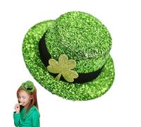 Fermaglio Per Capelli Per Il Giorno Di San Patrizio - Forcina A Forma Di Cappello Verde Glitterato Da 28 G | Copricapo Per Le Vacanze Irlandesi | Simpatici Mini Cappelli Da Folletto Per Donn