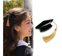 Fermaglio per capelli per lauree, classe 2026, clip a coccodrillo, nero con nappa, accessori per capelli per adulti e bambini, accessori per capelli per feste a tema laurea, accessori per fotografia