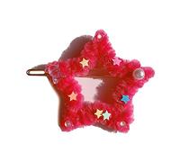 Fermaglio per capelli per ragazze, a forma di stella, in peluche, con perle finte, forcine per capelli per adolescenti