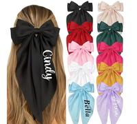 Fermaglio Per Capelli Personalizzato Con Fiocchi Di Raso Con Nome, Fermaglio Con Fiocco Oversize Per Donna, Accessori Per Copricapo Dallo Stile Elegante E Alla Moda, Bomboniere Nuziali