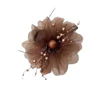 Fermaglio per capelli piumato color caffè alla moda con chiusura a mascella delicata leggera per uso quotidiano caffè marrone clip per capelli per le donne