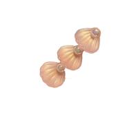 Fermaglio per capelli rosa pastello a 3 conchiglie con perla, Barrette con alligatore a conchiglia in resina luccicante, accessorio per capelli in stile costiero oceanico per acconciatura quotidiana,