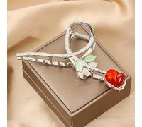 Fermaglio per capelli rosso alla moda elegante in metallo rosa, clip a forma di squalo, grande artiglio per capelli antiscivolo, non si rompe, forte tenuta, accessori per capelli da donna con capelli