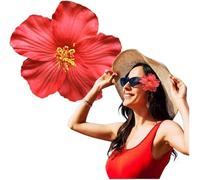 Fermaglio per capelli rosso hawaiano per donne e ragazze, alla moda, con fiori bohémien, accessorio per capelli per ballerine, matrimoni, feste in spiaggia, fermagli per capelli e mollette, accessori