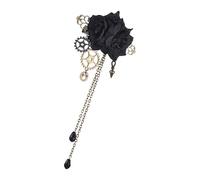 Fermaglio per capelli Steampunk, fermagli per capelli creativi | Steampunk Gear floreale spilla per capelli con catenine gotiche vintage nappe copricapo con nappa