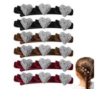 Fermaglio per Capelli - Styling Cuore Floccati | 6 Pezzi Fermacapelli Styling Antiscivolo,Per Capelli Dritti Spessi Sottili Corti Festa Palestra Yoga Appuntamento Compleanno